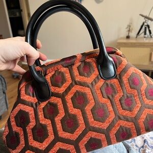 The Shining Patterned Orange and Brown Handbag